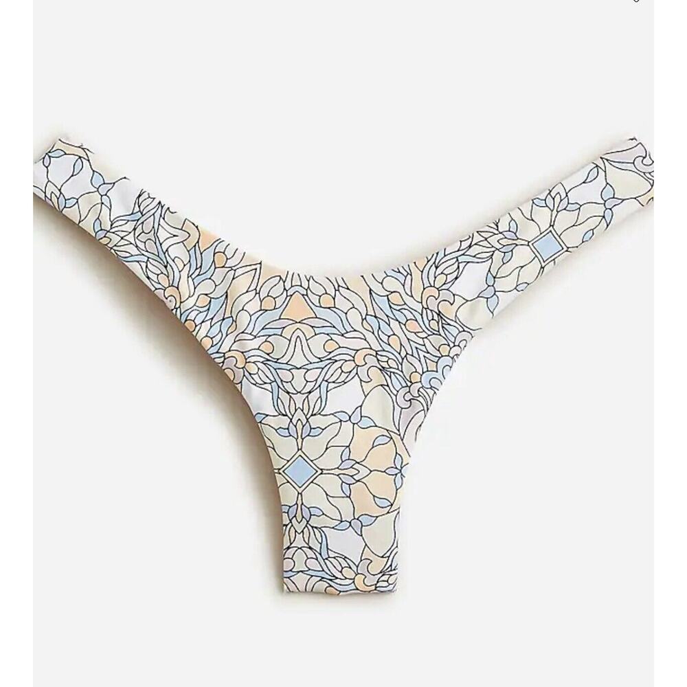 NWT J Crew Womens Curved Waist Bikini Bottom Medium Cheeky Kaleidoscope Print‎